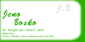 jeno bosko business card