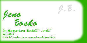 jeno bosko business card